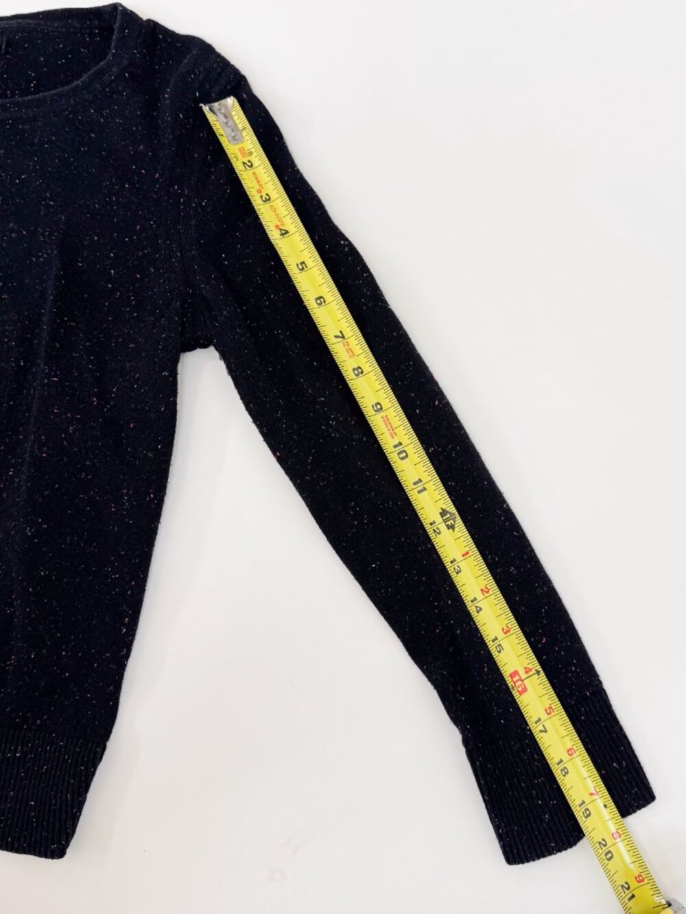 rag & bone/KNIT Black Cosmic Rainbow Nep Crewneck Sweater Small Artsy Layering - Picture 7 of 8